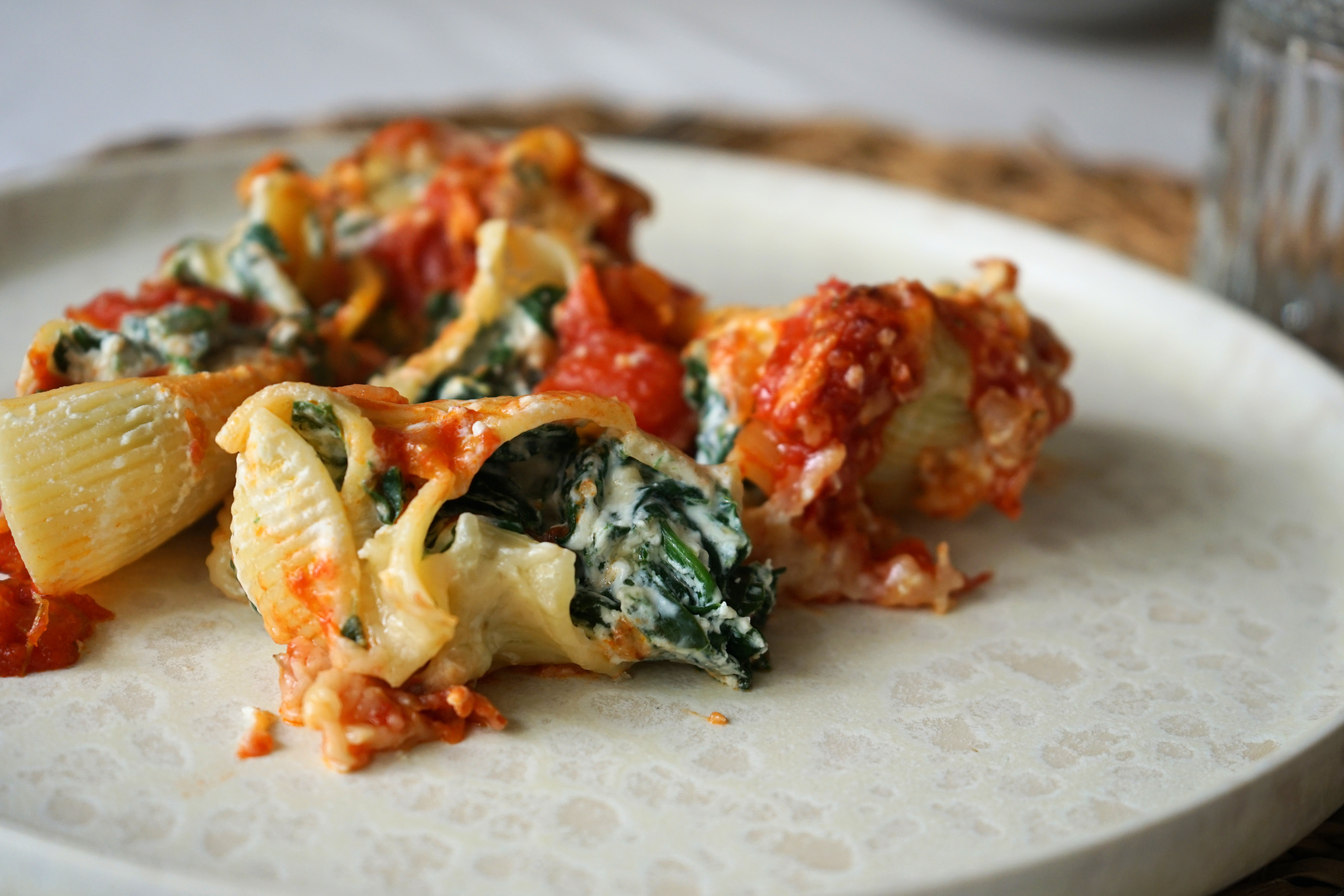 Conchiglie ricotta-épinards